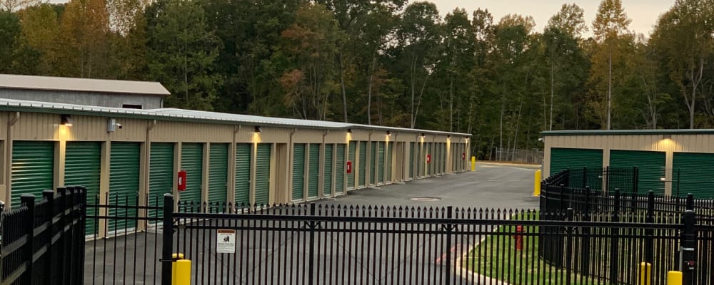 Gated exterior units at a Neighborhood Self Storage facility. 
