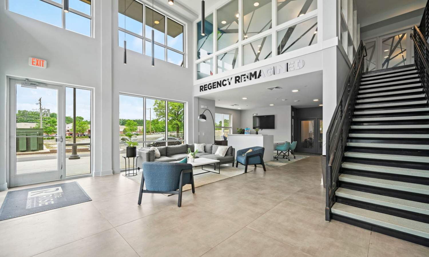 Clubhouse with lounge seating The Rise at Regency in Henrico, Virginia