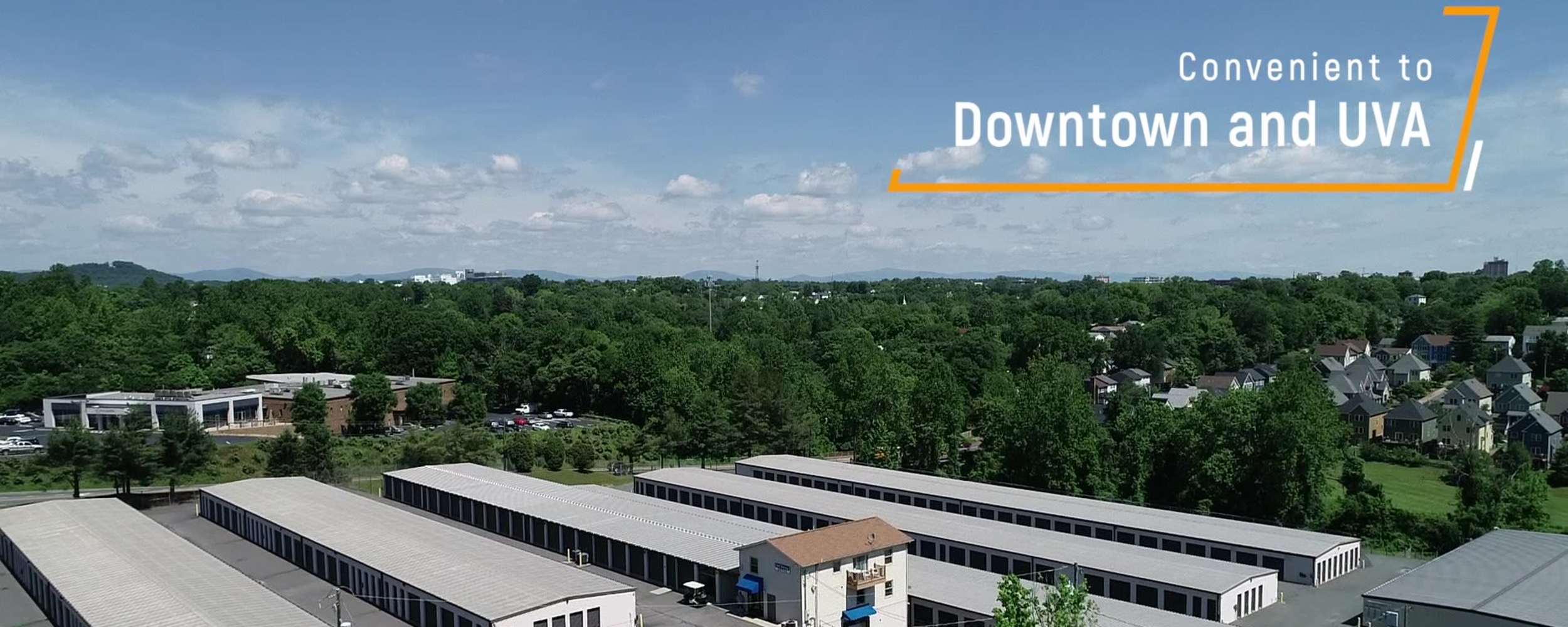 Aerial view of Charlottesville Self Storage in Charlottesville, Virginia