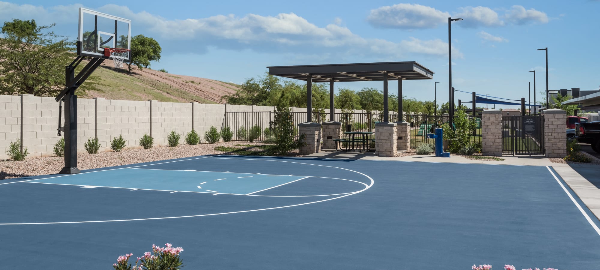 Basketball court at Aviva in Mesa, Arizona