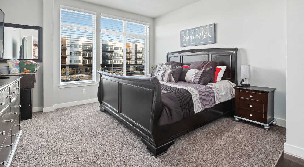 Spacious bedroom with window for ample natutral light at Shiloh Commons in Billings, Montana