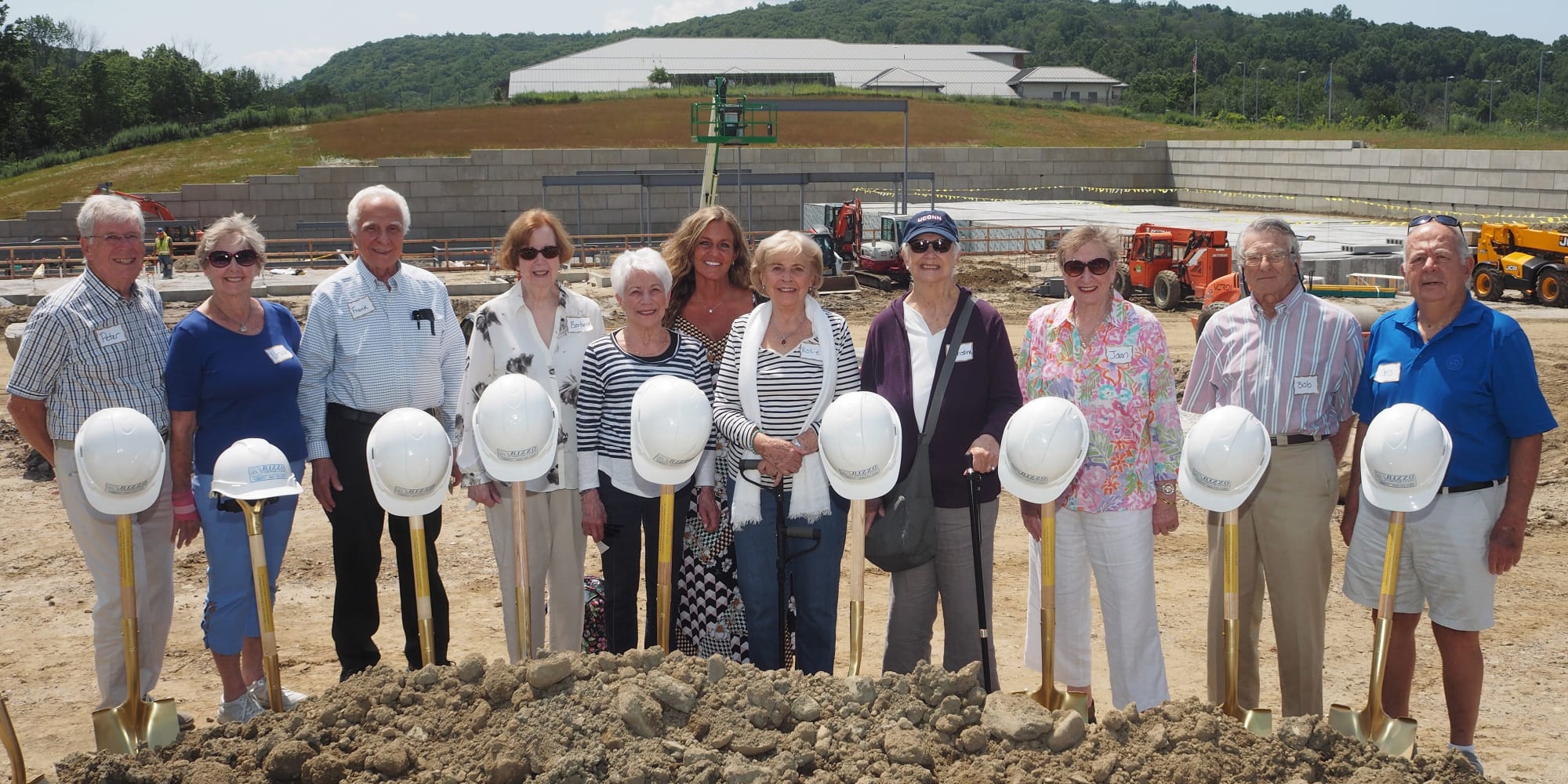 Staff and future residents at the construction site of Keystone Place at Wooster Heights in Danbury, Connecticut.