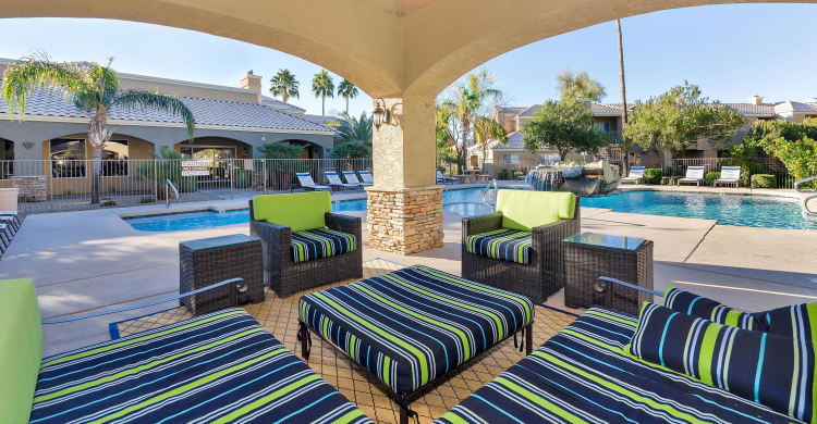 Poolside lounge area at The Boulevard in Phoenix, Arizona