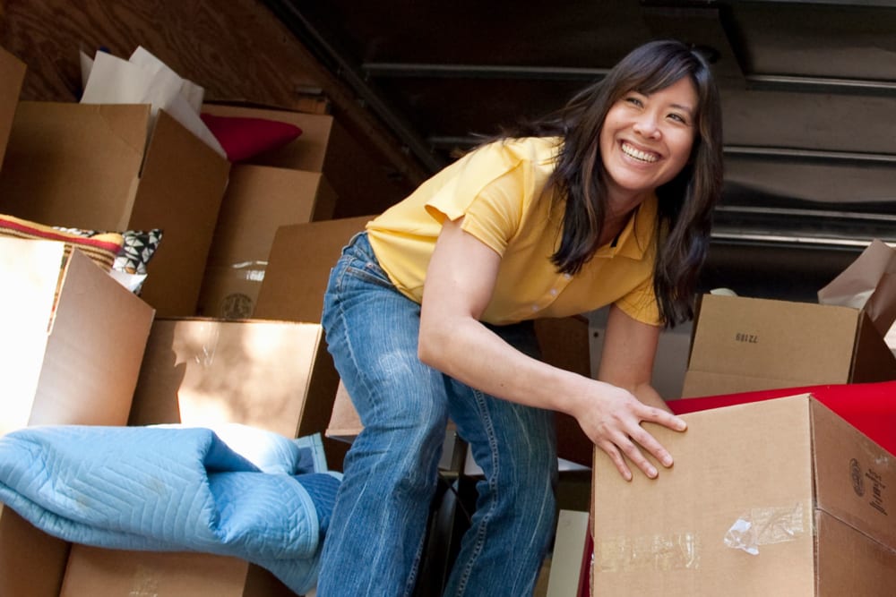 A customer unloading a moving truck at Storage Star - Rio Vista in Rio Vista, California