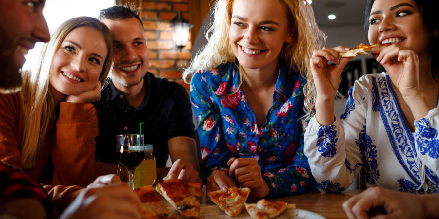 Residents out on the town enjoying a meal near Meritage at Steiner Ranch in Austin, Texas