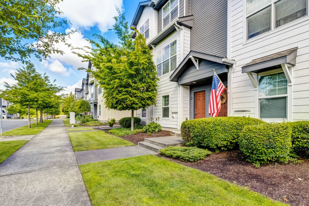 Exterior of a townhome at Town Center in Joint Base Lewis McChord, Washington