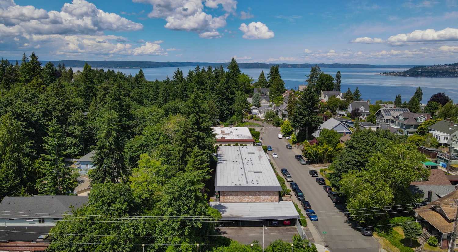 Aerial view of community at South Sound Residential in Lakewood, Washington