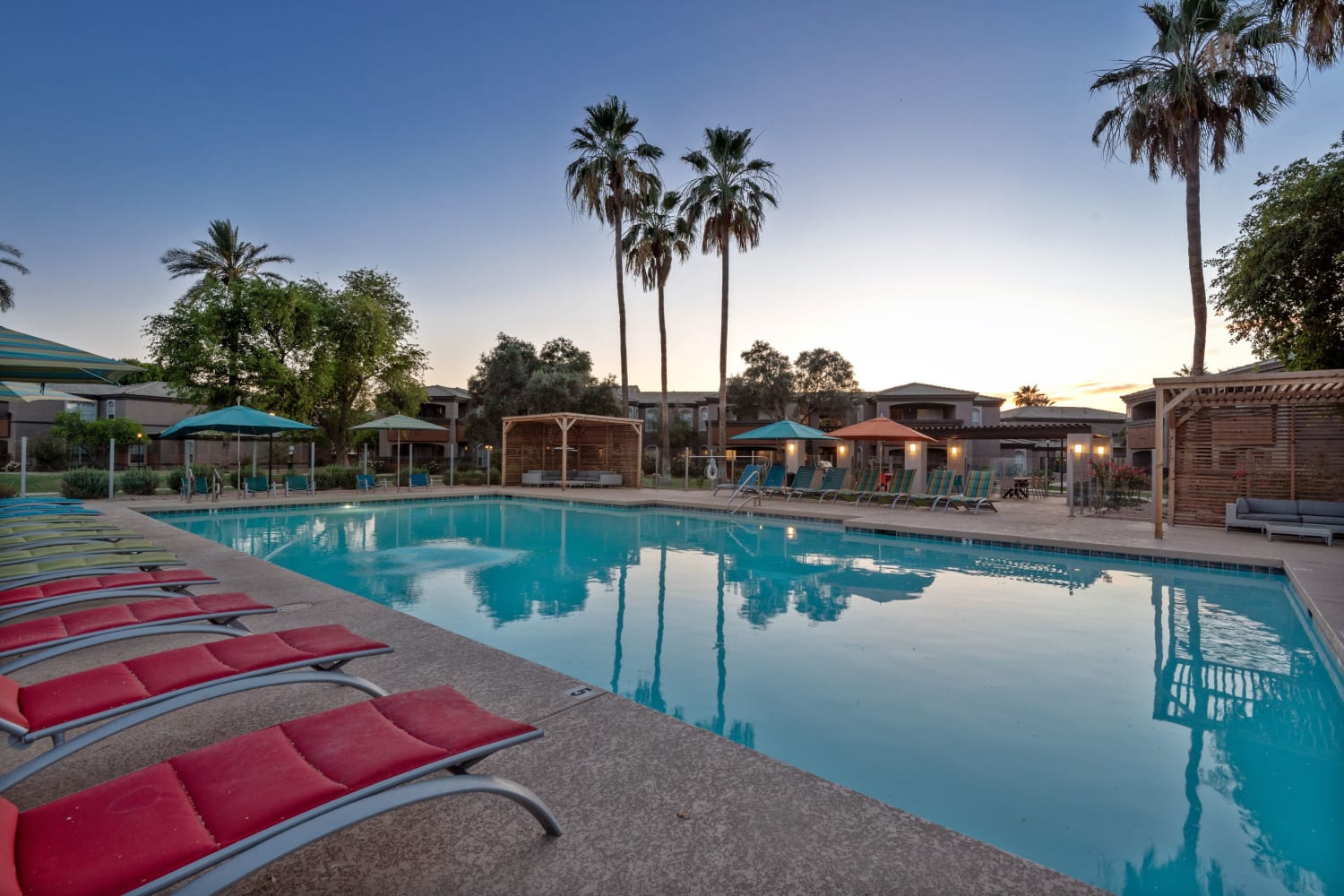 Enjoy apartments with a swimming pool at Luxe @ Ocotillo in Chandler, Arizona