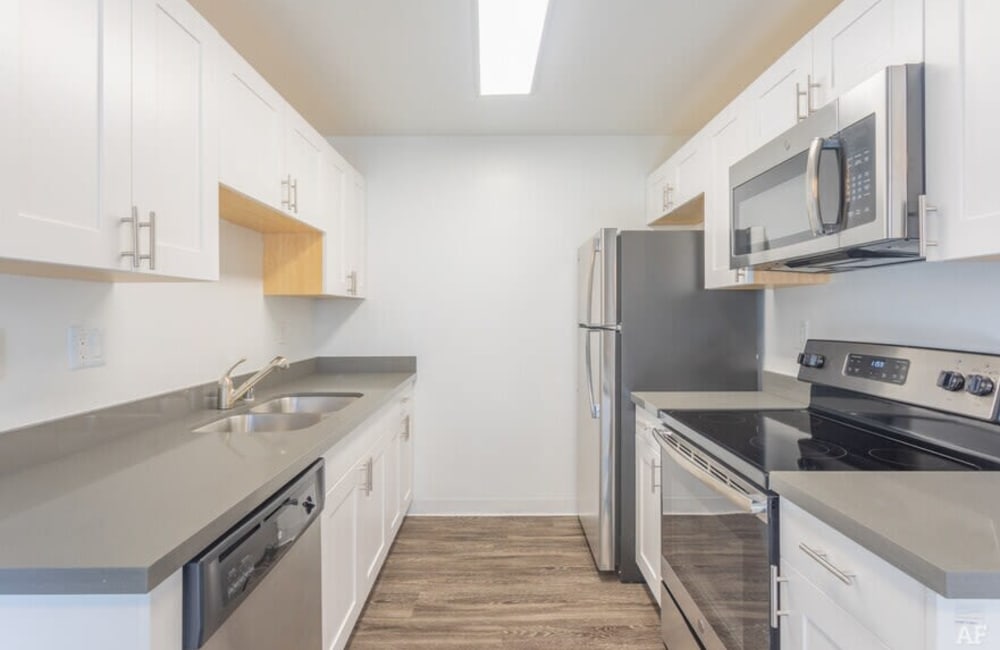Stainless-steel appliances at Somerset Apartments in Martinez, California