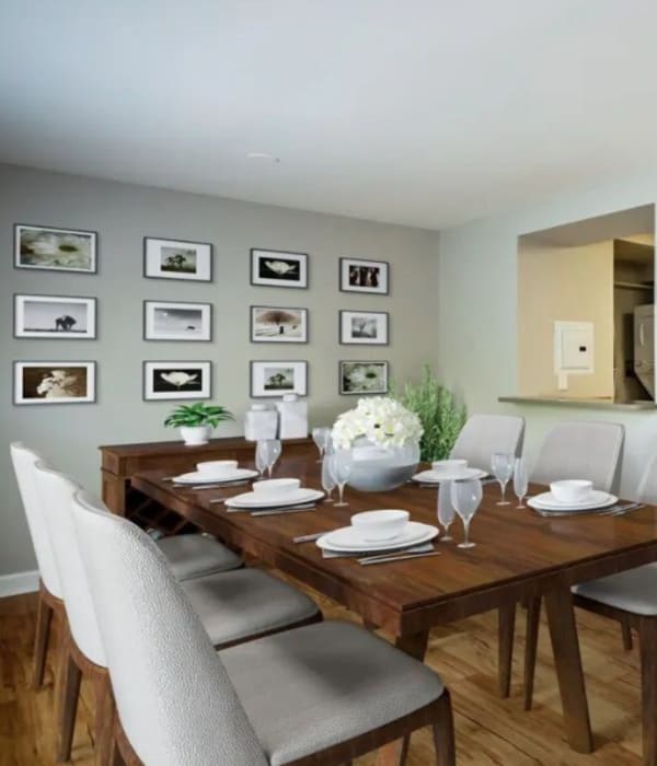 Kitchen with quick access to patio at Eagle Rock Apartments & Townhomes at Brighton in Brighton, Massachusetts