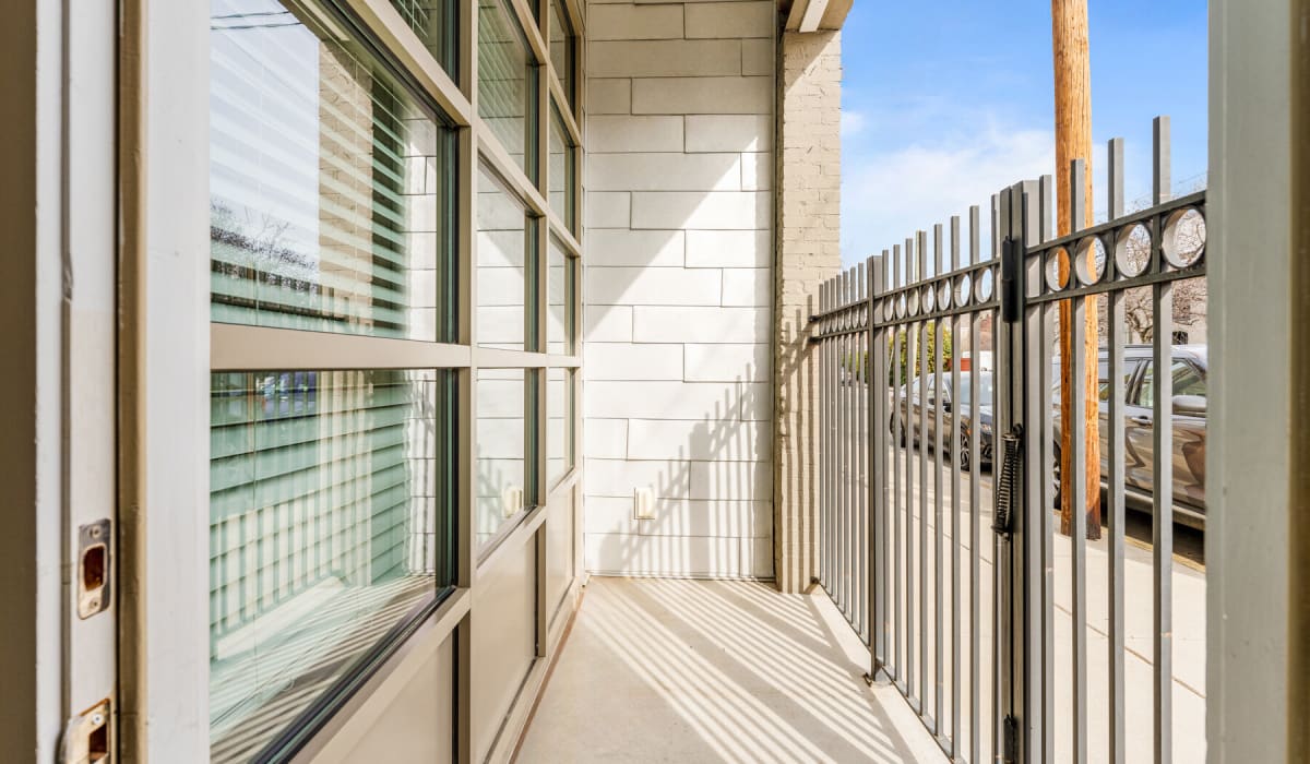 Gated apartment porch at Landmark at 1700 Apartments in Richmond, Virginia