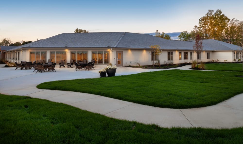 Paved walking paths outside at Robinwood Landing in Lansing, Michigan