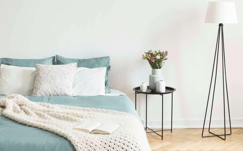 Model bedroom at Creekwood Place in Lancaster, Texas