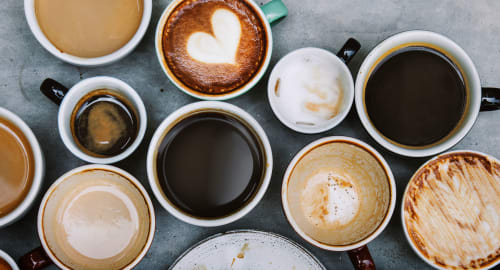 Lattes from shops near Cielo in Seattle, Washington