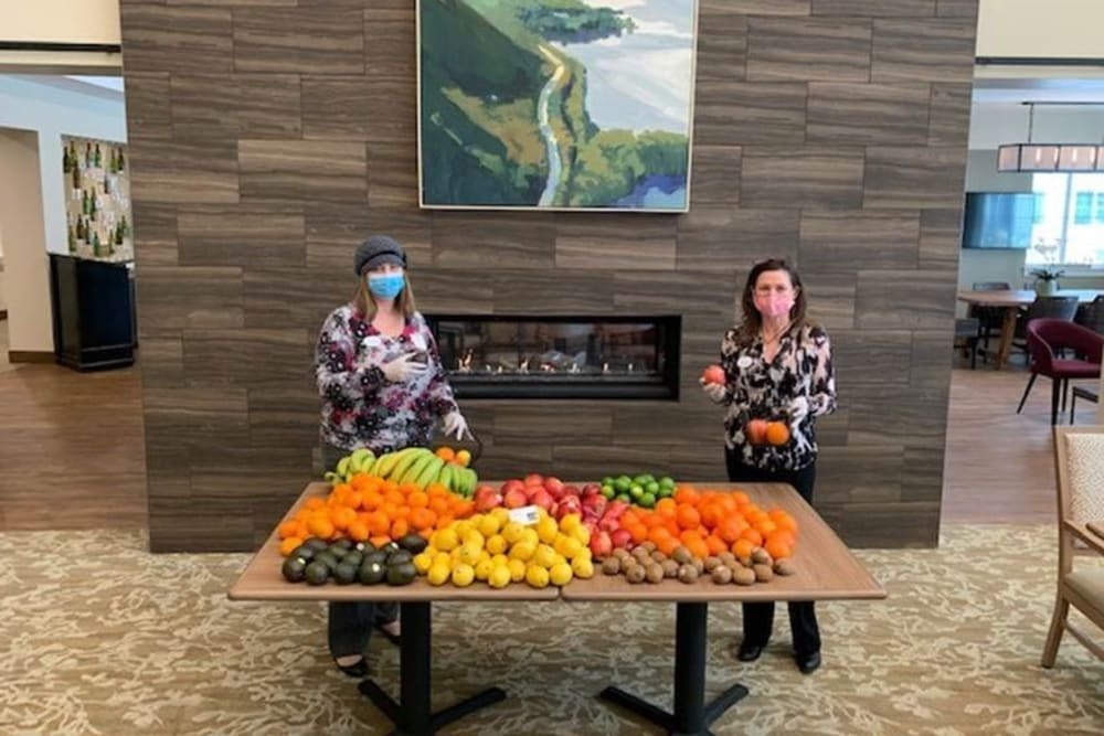 Clearwater staff preparing fruit for delivery