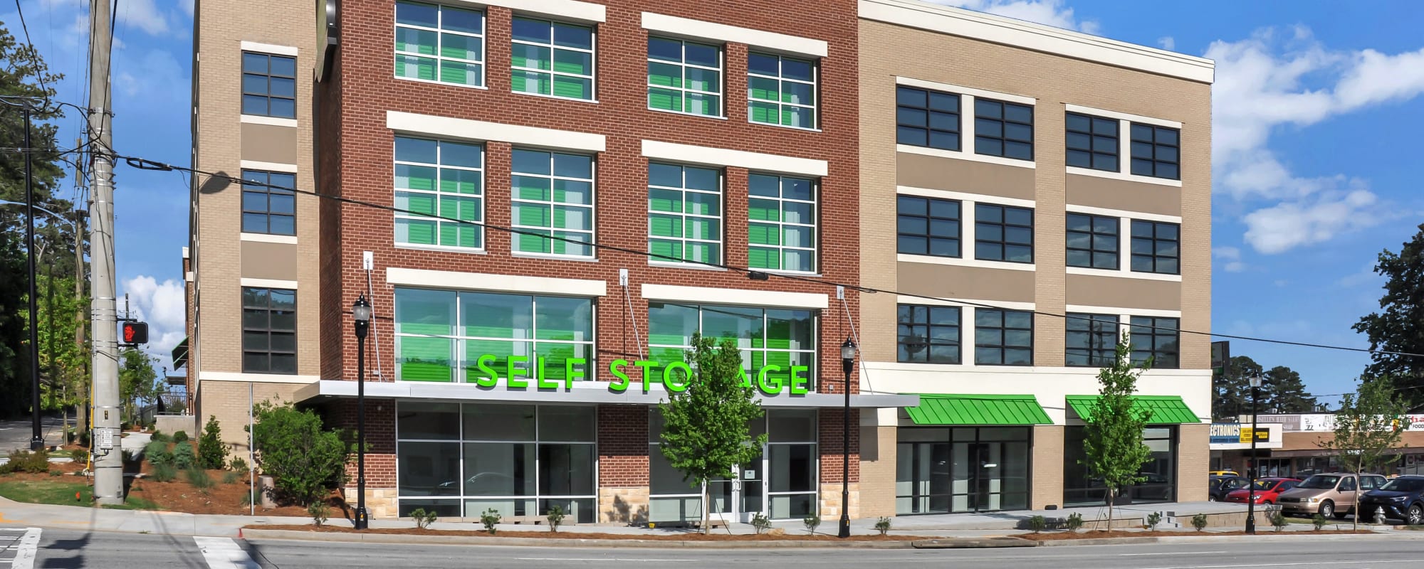 Front of building at Space Shop Self Storage in Atlanta, Georgia