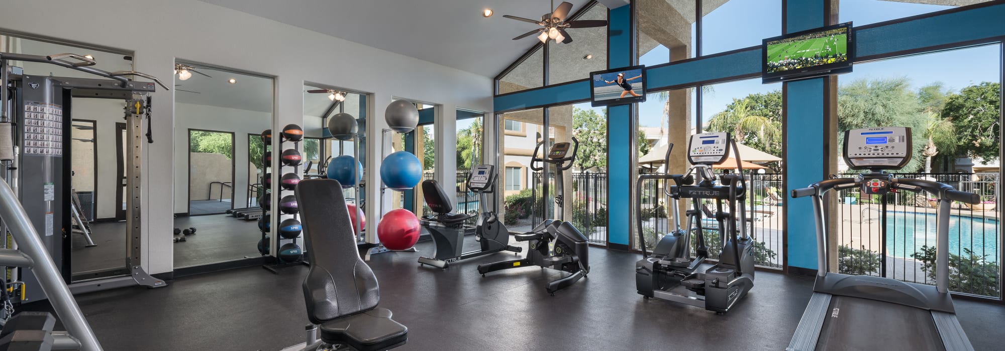 Resident fitness center at Club Cancun in Chandler, Arizona