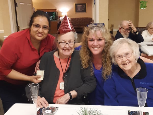 Residents celebrating new years at Patriots Glen in Bellevue, Washington. 