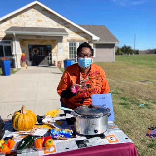 Catered outdoor event at Oxford Glen Memory Care at Sachse in Sachse, Texas