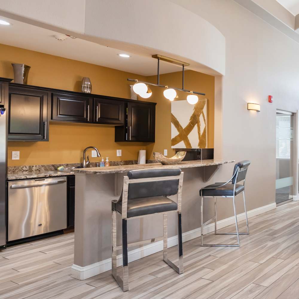 Community kitchen at The Dakota at Governors Ranch in Littleton,Colorado