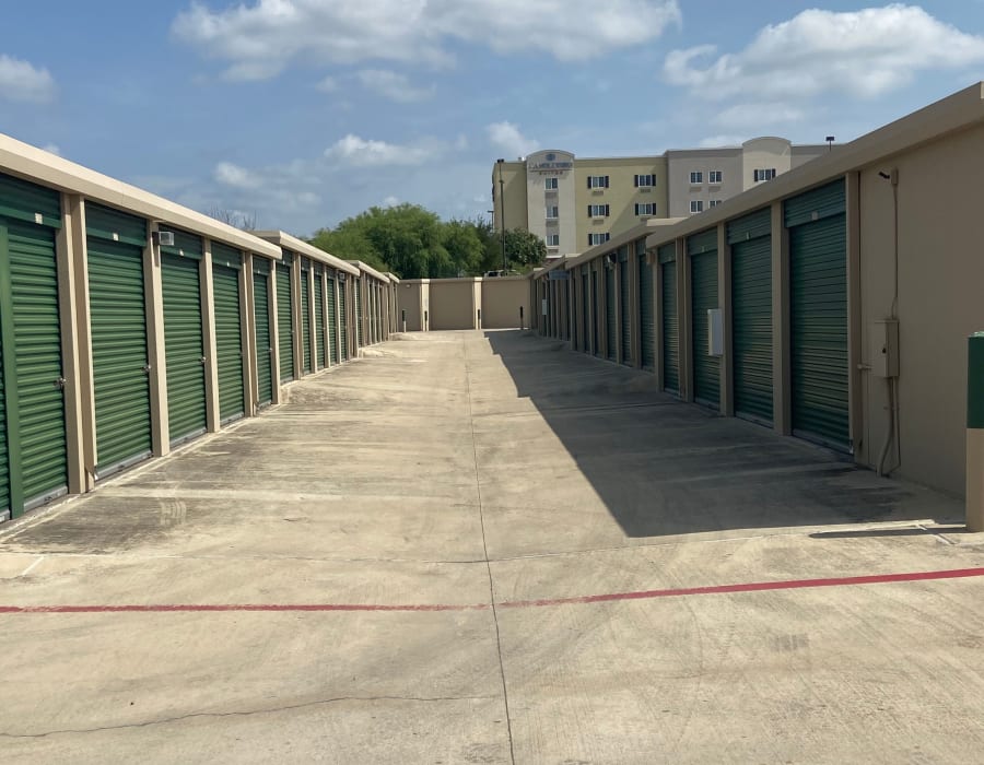 Outdoor units with green doors at A-AAAKey - Guilbeau in San Antonio, Texas,