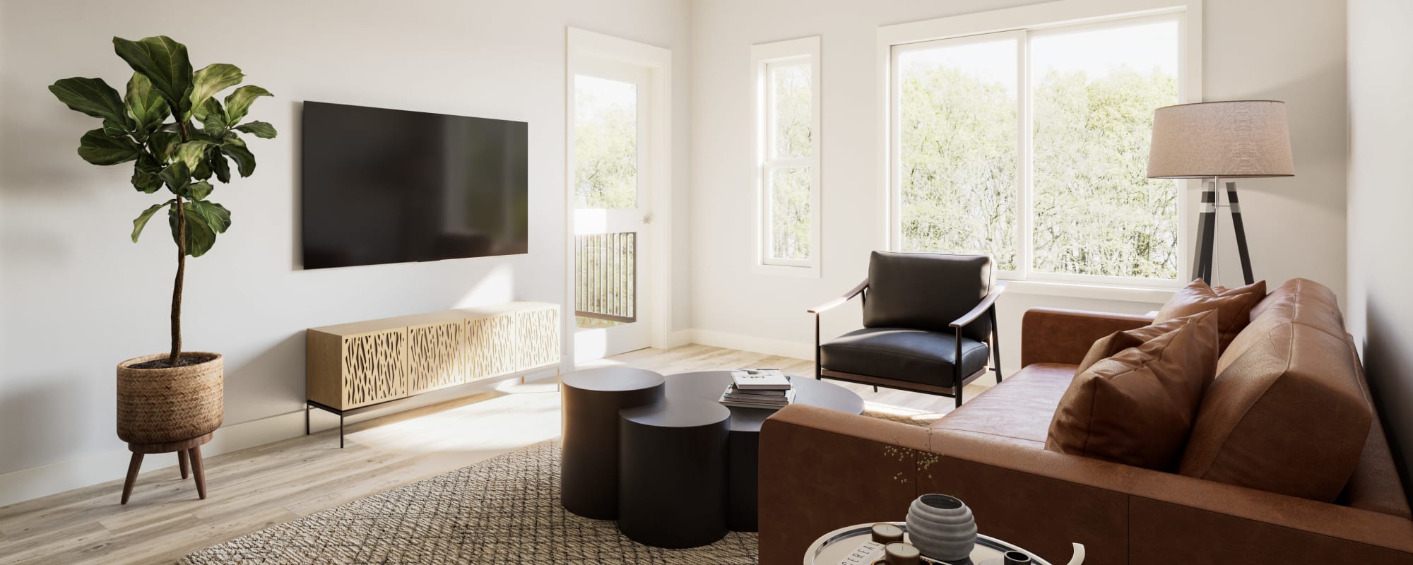 Living Room at Factory 52 Apartments | Apartments in Norwood, OH