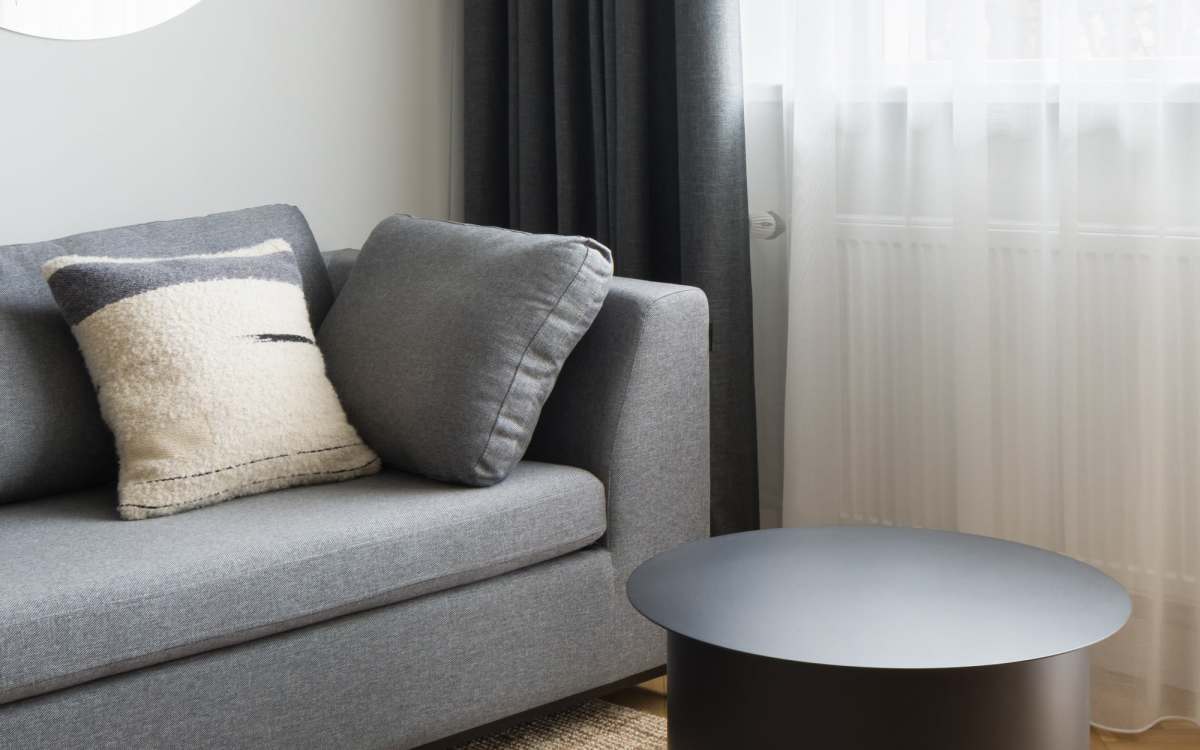 Model living room at Woodland Apartments San Antonio in San Antonio, Texas  