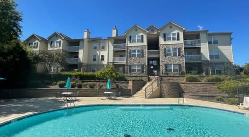 The swimming pool at The Legends on the Park in Eureka, Missouri