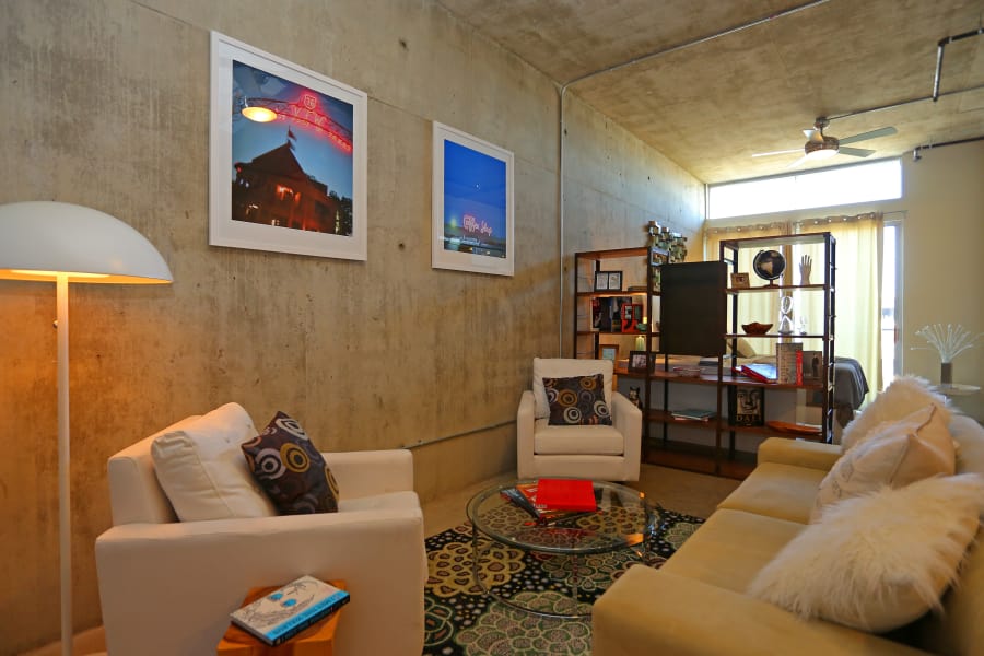Living room at 1221 Broadway Lofts