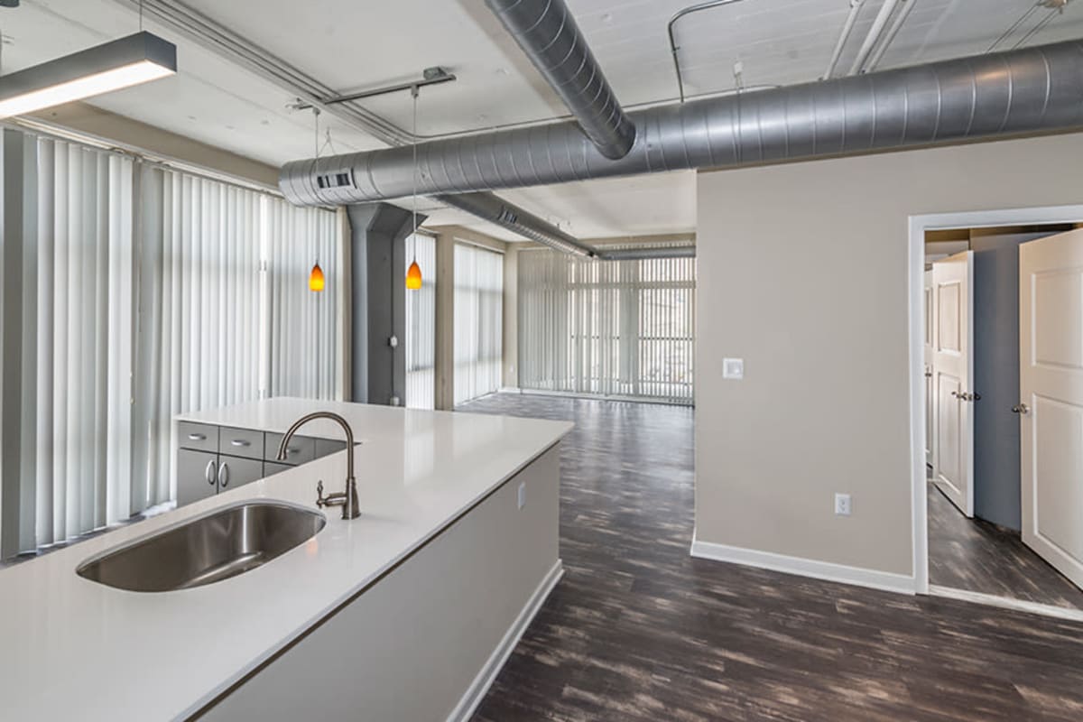 Gorgeous gourmet kitchen with stainless-steel appliances at 222 Saratoga in Baltimore, Maryland
