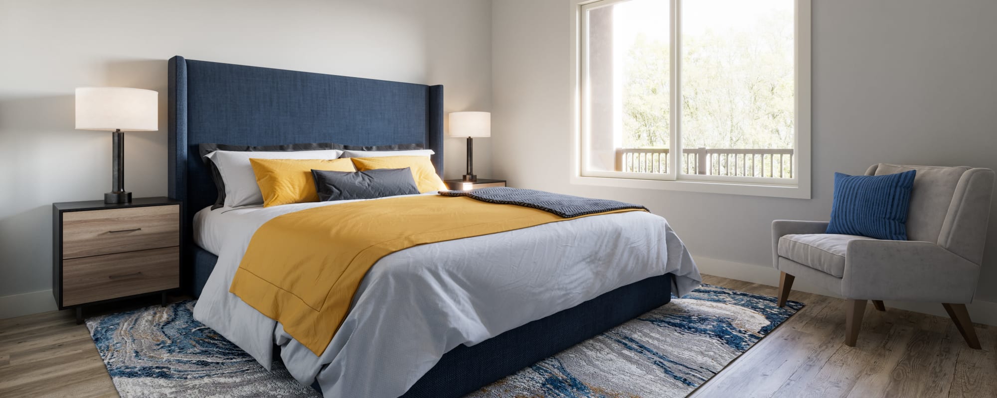 Bedroom at Factory 52 Apartments | Brand-New Apartments in Norwood, Ohio