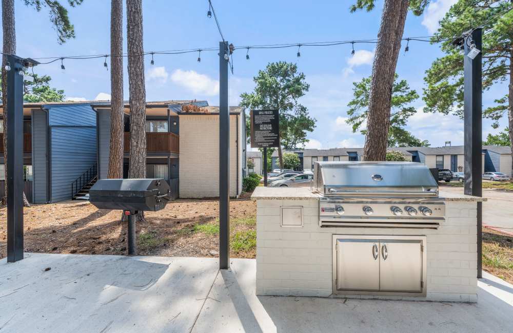 Outdoor grilling and picnic area at Northside Heights in Conroe, Texas