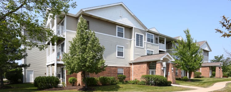 Exterior view of one of the resident buildings at The Preserve at Osprey Lake in Gurnee