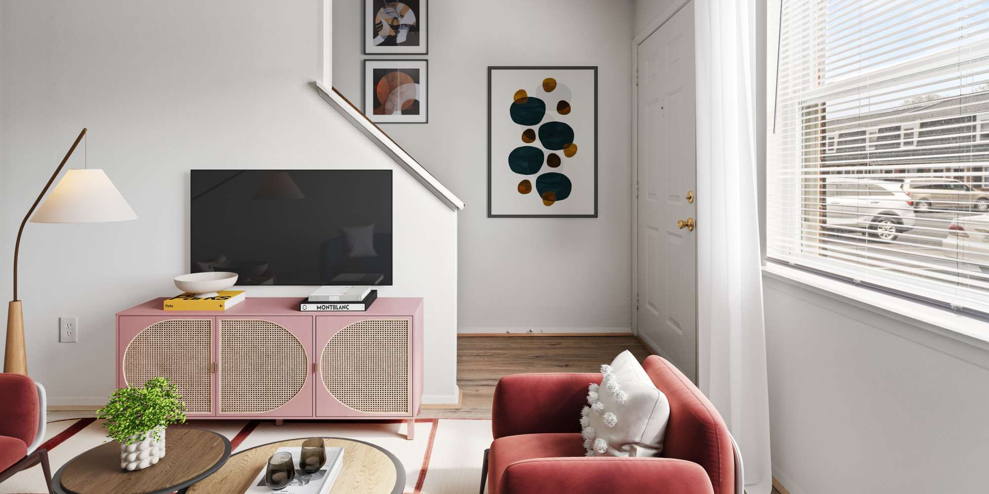 flat screen TV at Misty Pines Apartments located in Ashland, Virginia