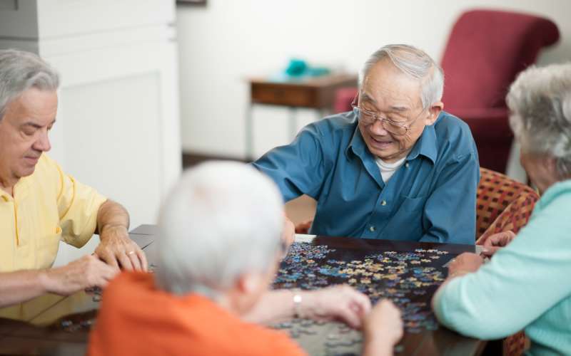 Residents playing at Tuscan Gardens of Venetia Bay in Venice, Florida