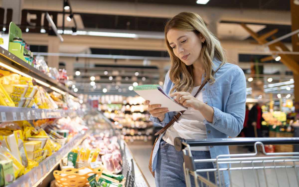 Resident buying groceries at a local mart near Sunset Bay Apartments in Cutler Bay, Florida