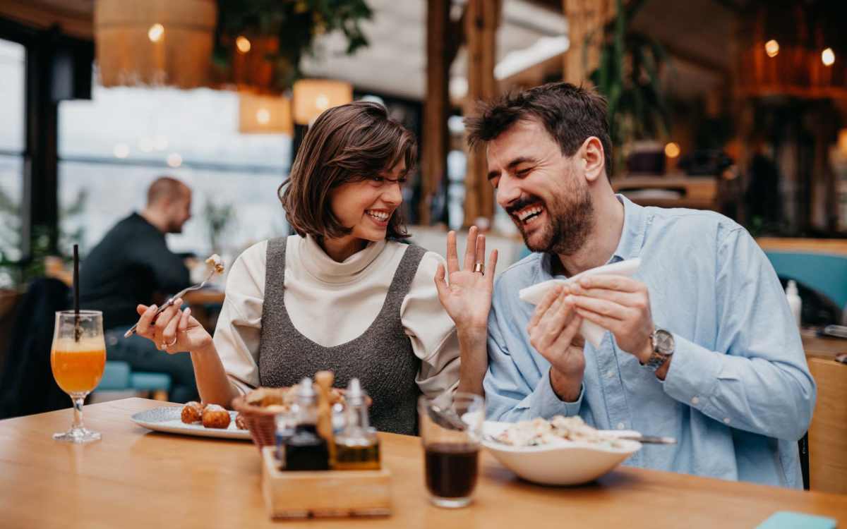 Resident eating lunch near Fair Oaks Apartments in Sacramento, California