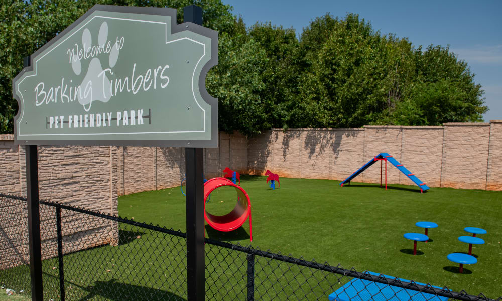 Onsite dog park at Cross Timber in Oklahoma City, Oklahoma