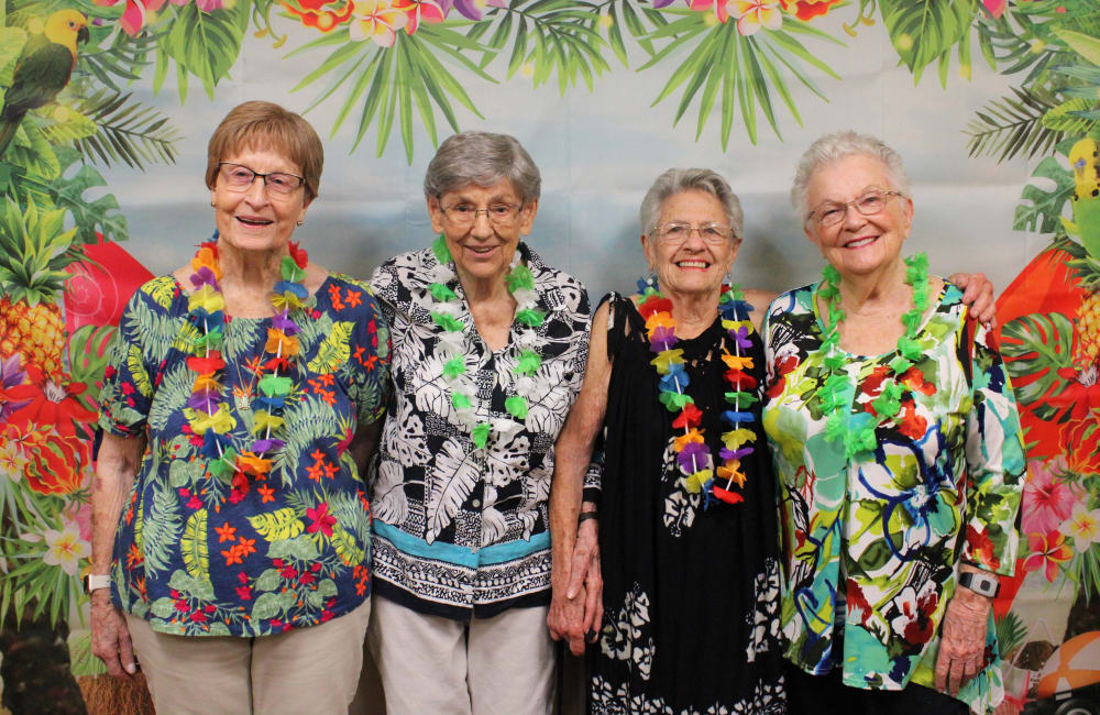 Luau party at Campus Commons Senior Living in Sacramento, California