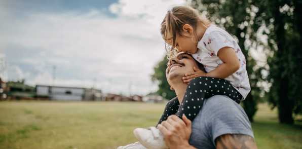 Residents with her daughter in park near South City Apartments in Summerville, South Carolina