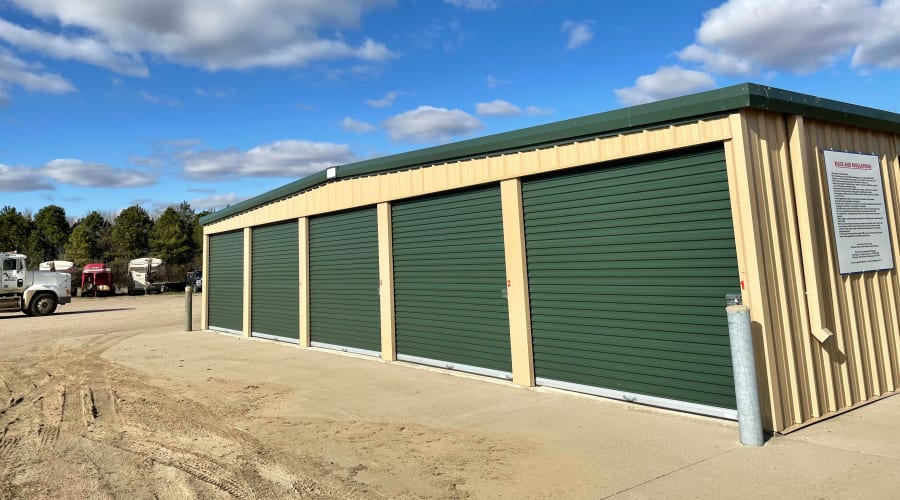 Outdoor storage units on a sunny day at KO Storage in Elk Point, South Dakota