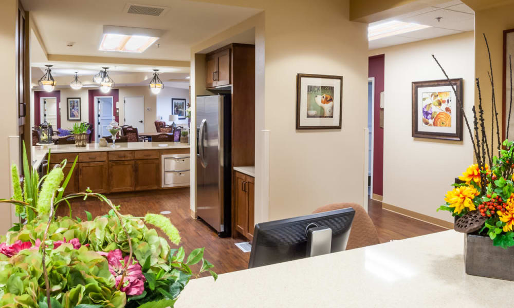 A memory care community kitchen and space at Touchmark at Harwood Groves in Fargo, North Dakota