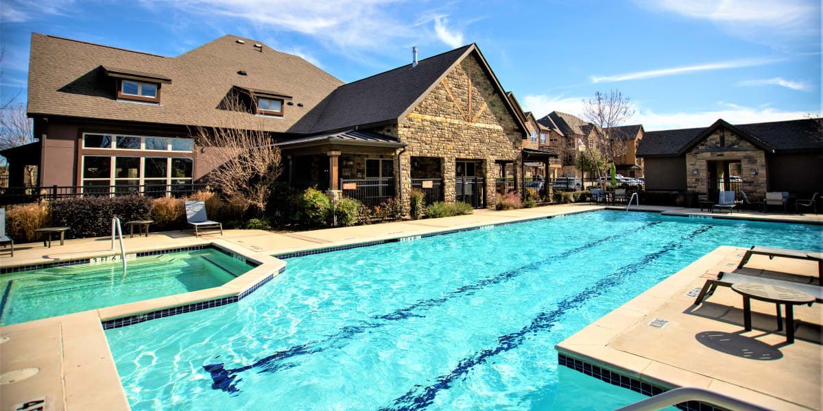 Resort-worthy swimming pool at Enclave at Grapevine in Grapevine, Texas