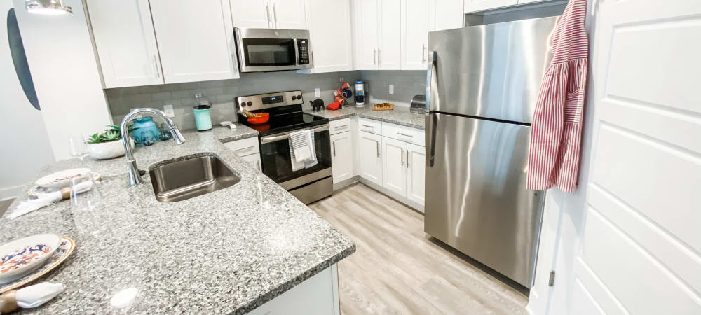 Kitchen area at South City Apartments in Summerville, South Carolina