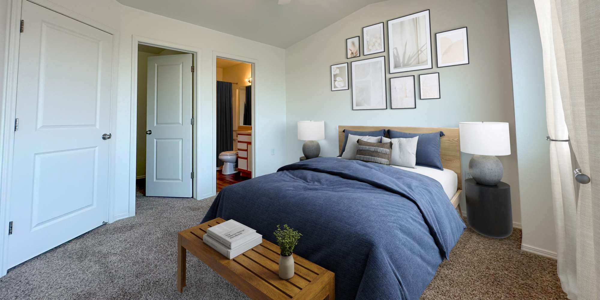Bedroom with a queen sized bed at Liberty Hill in Draper, Utah