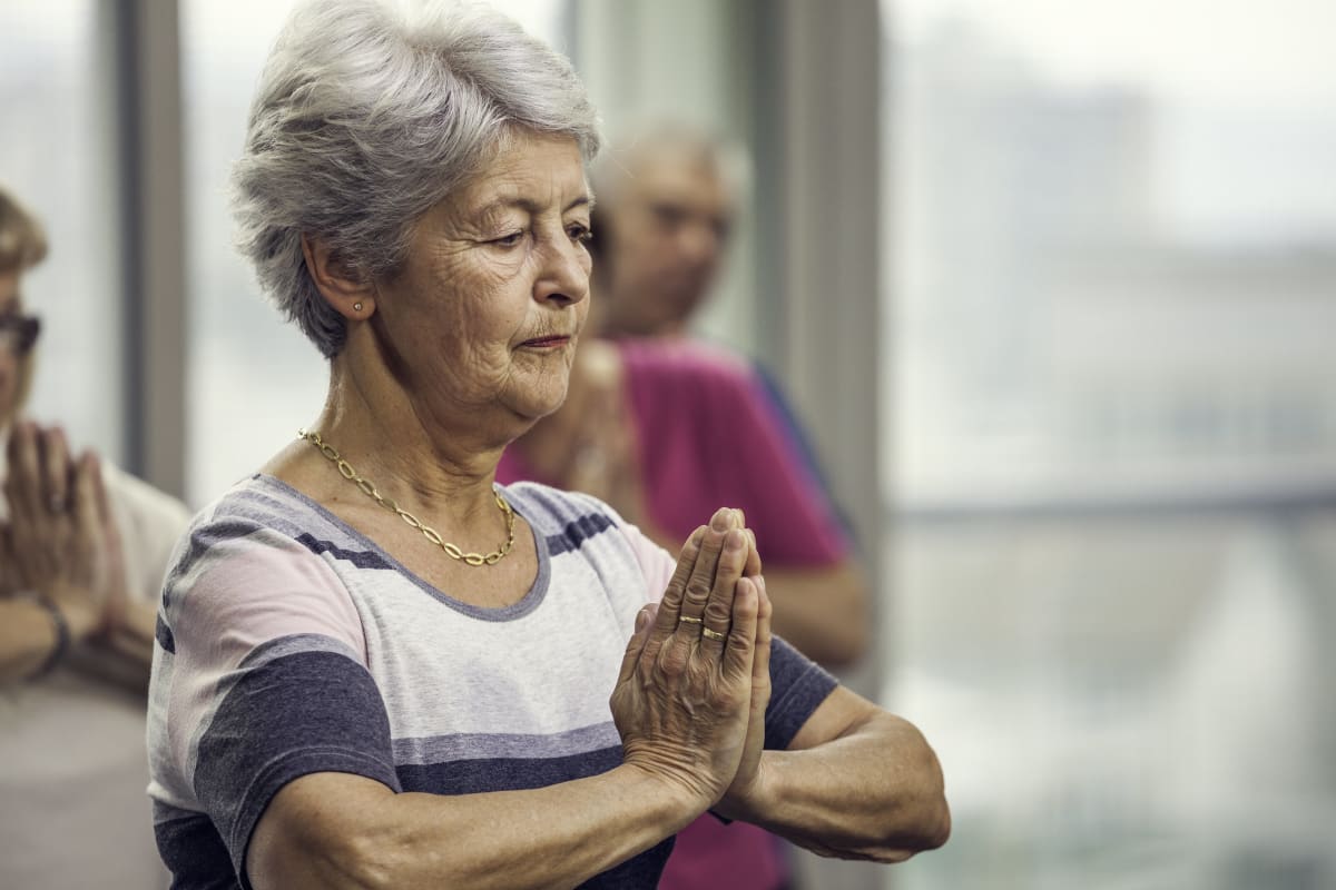 Resident exercising at Beach House Assisted Living & Memory Care at Wiregrass Ranch in Wesley Chapel, Florida