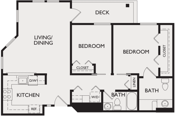 Independent Living two bedroom suite at Crystal Terrace of Klamath Falls in Klamath Falls, Oregon
