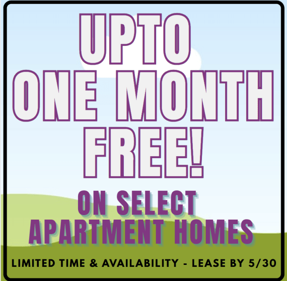 The Hilltop Apartment Homes May Special at Hilltop - Upto One Month Free on Select Apartment Homes. Must Lease by May 30th