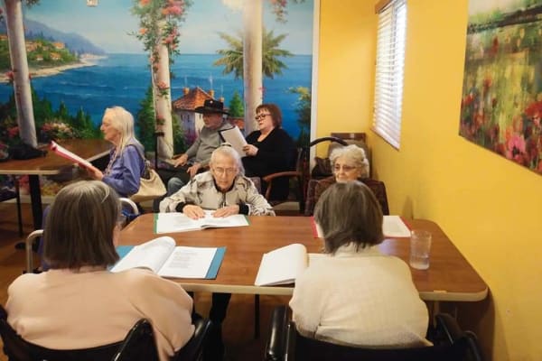 Residents reading at Lakeview Terrace of Boulder City