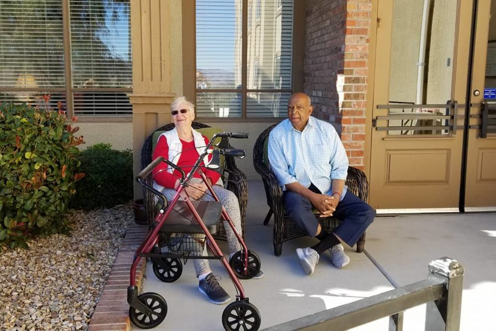 senior residents enjoying the weather